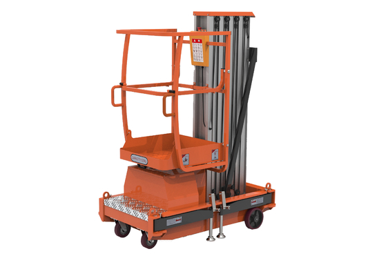 Push Around Single Vertical Mast Lifts With Multiple Automated Safety Configurations