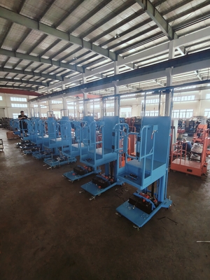 Easy to move Semi Electric Aerial Stock Picker Lift With Bule Colour