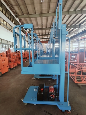 Easy to move Semi Electric Aerial Stock Picker Lift With Bule Colour