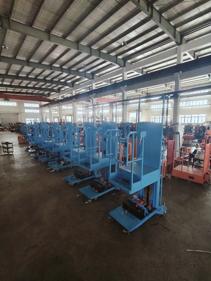 Easy to move Semi Electric Aerial Stock Picker Lift With Bule Colour