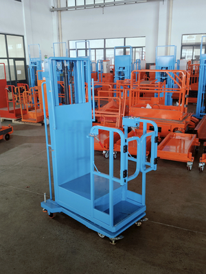 Easy to move Semi Electric Aerial Stock Picker Lift With Bule Colour